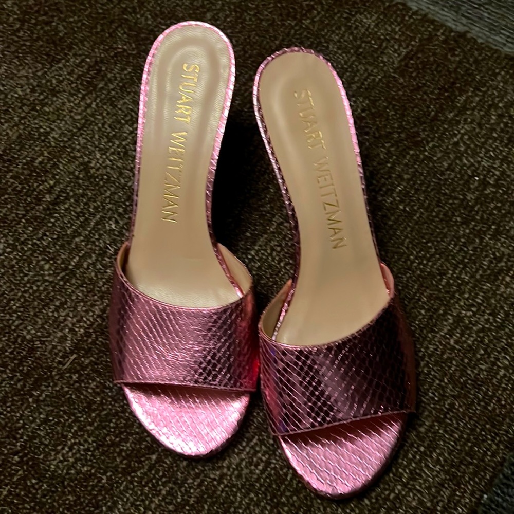 STUART WEITZMAN India Pink Mini Print Metallic